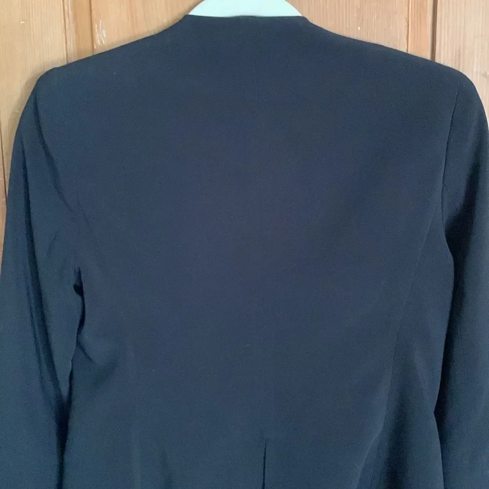 Alice + Olivia black long draped collar tuxedo style blazer